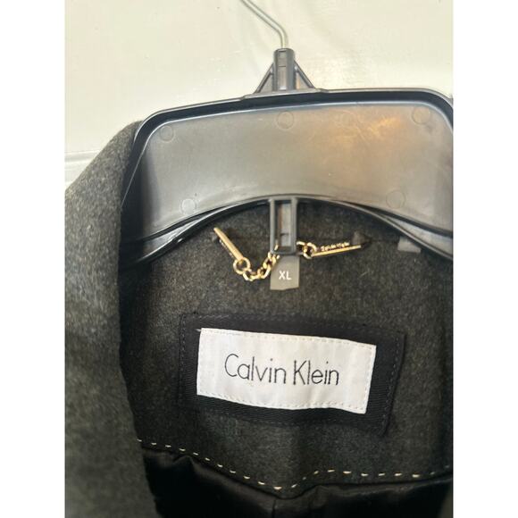 Calvin Klein Coat Women's XL Charcoal Gray Wool Blend Double Breasted Peacoat - Picture 6 of 10